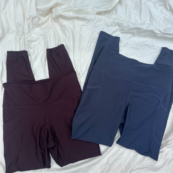 SET (2) Old Navy High Waist PowerSoft Pocket Leggings - S - Picture 2 of 6